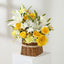 Golden Bloom Floral Basket