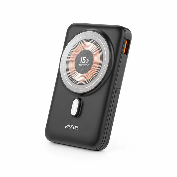 Aspor A381 Magnetic Portable Mini 5000mAh Wireless Power Bank