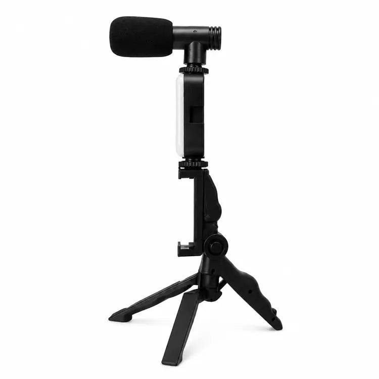 AY-49 Video-Making Vlogging Tripod Kit with Triple-Band Light