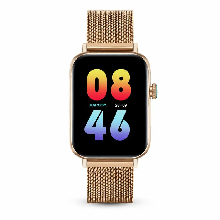 JSS-700 Pro Max Dual-Dial Calling Smartwatch with 7 Straps, Case and HryFine App Black + Gold Secondary image