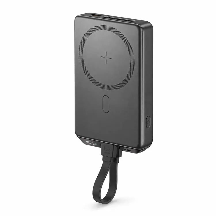 Joyroom Jr-pbm01 20W Wireless Power Bank 10000mAh With Built-in Cable&kickstand Black Main image
