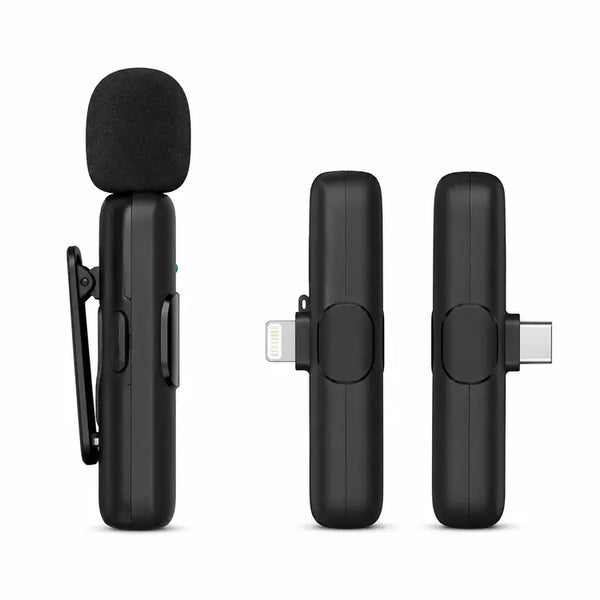 K11 2-in-1 Wireless Collar Microphone for iPhone, Android and Type-C