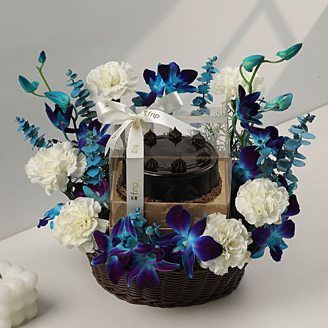 Blue Orchid and Truffle Cake Hamper Secondary image