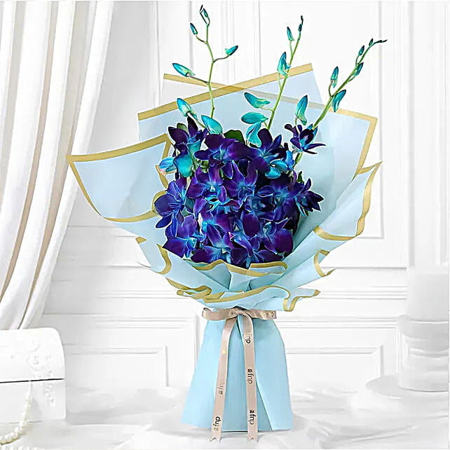 Exotic Blue Orchid Arrangement Secondary image