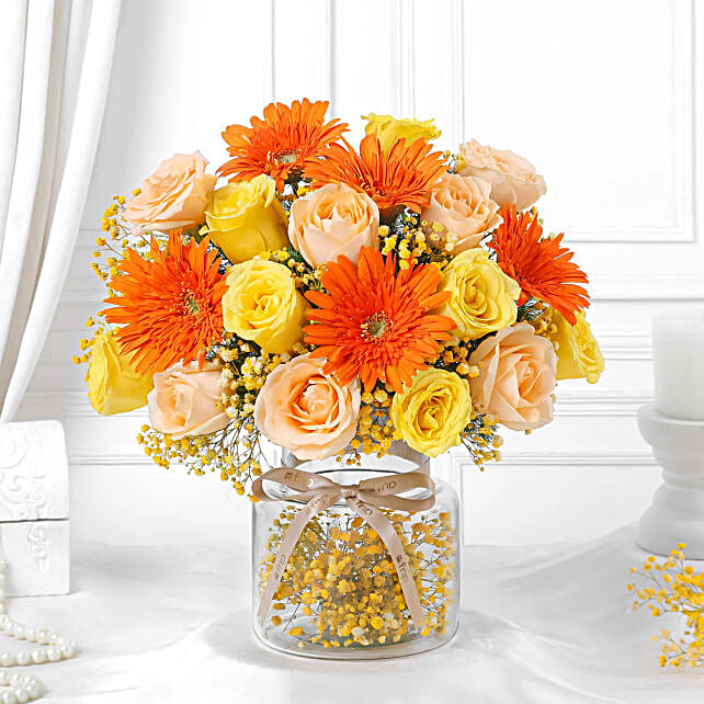 Gerbera and Rose Bloom Jar Secondary image