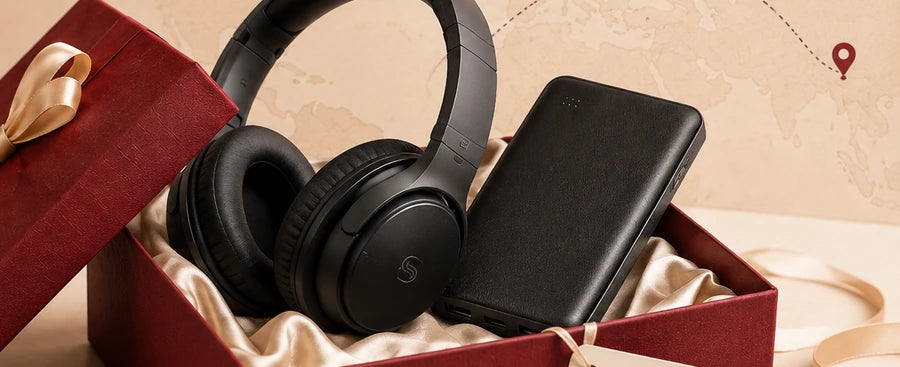 Premium headphones and power bank gift option
