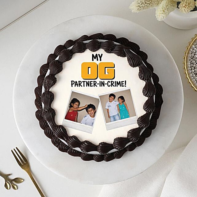 Eggless Chocolate Photo Bento Cake