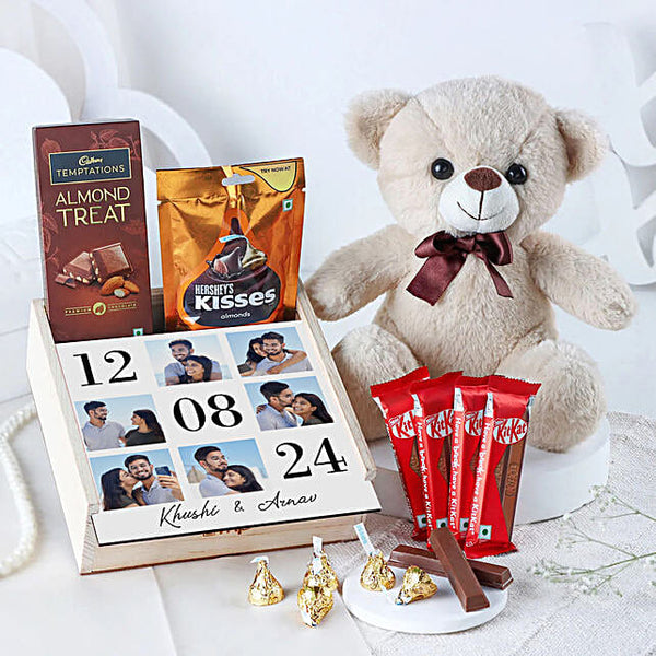 Personalised Box, Teddy and Chocolate Hamper