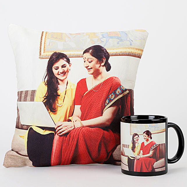 Personalised Mug and LED Cushion Combo