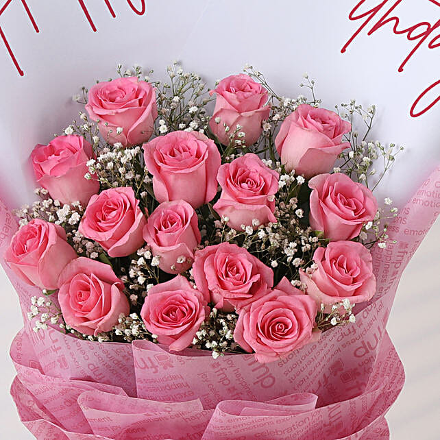 Pink Rose Birthday Bliss Bouquet Secondary image