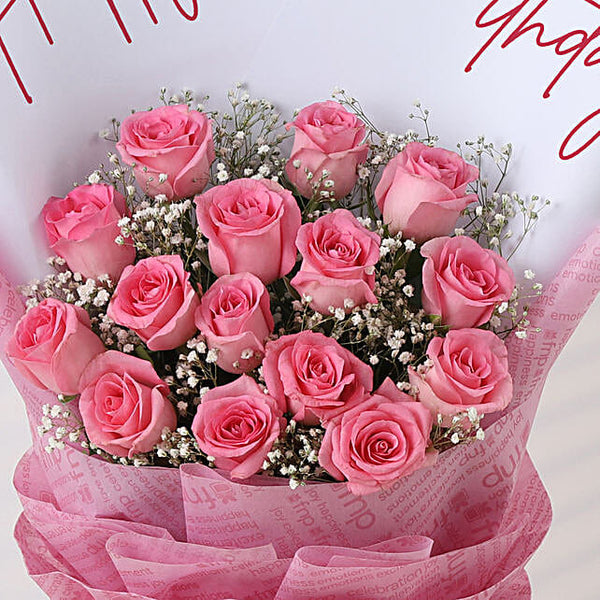 Pink Rose Birthday Bliss Bouquet