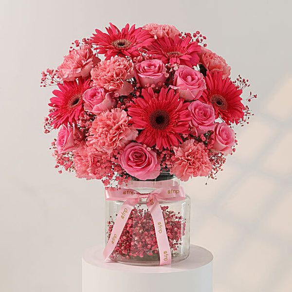 Pretty in Pink Floral Vase