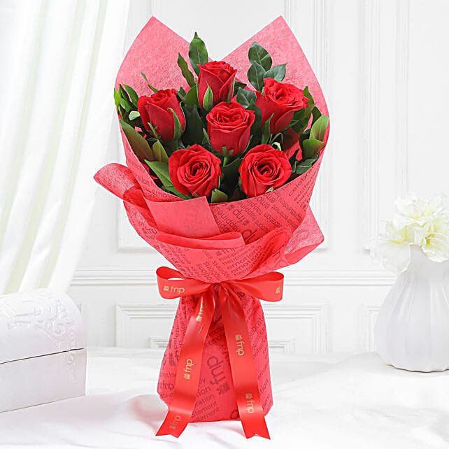 Vivid Love 6 Red Roses Bouquet Secondary image